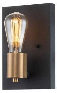 Quintiesse QN-SILAS1-DZ - Стенно осветително тяло SILAS 1xE27/60W/230V черно/златисто