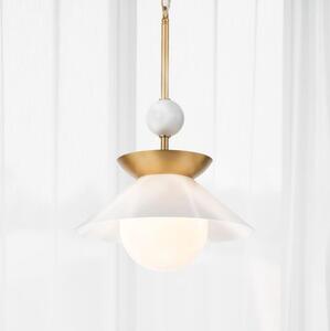 Quintiesse QN-SAUCER-1P-M-AB-OPAL-Полилей на тръба SAUCER M 1xE27/40W/230V златист