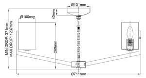 Quintiesse QN-NYE6-BNB - Полилей на тръба NYE 6xE14/40W/230V, златен