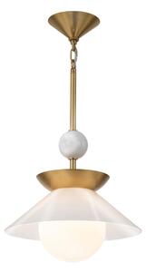 Quintiesse QN-SAUCER-1P-M-AB-OPAL-Полилей на тръба SAUCER M 1xE27/40W/230V златист