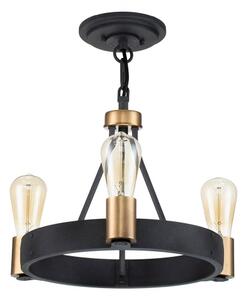 Quintiesse QN-SILAS-3P-DZ - Полилей на тръба SILAS 3xE27/60W/230V черен/златен