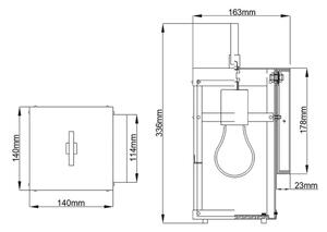 Quintiesse QN-PORTER-S-DZ -Външна стенна лампа PORTER S 1xE27/60W/230V IP44 черна