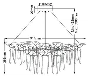 Quintiesse QN-LAGUNA-6P - Полилей на кабел LAGUNA 6xE14/40W/230V златен