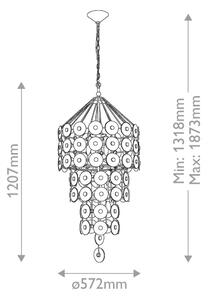 Quintiesse QN-MERIDIAN-9P-DG - Полилей на верига MERIDIAN 9xE14/40W/230V златист