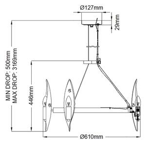 Quintiesse QN-WILLOW6-CBK - Полилей на кабел WILLOW 6xE14/40W/230V златист/черен