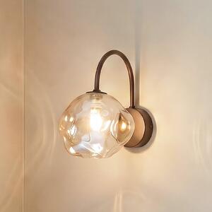 TK Lighting Стена лампа Lava, кафява, стъкло, височина 21 cm, G9, Затъмняване, Кафяв / ръждив, Дневна/трапезария, Стъкло