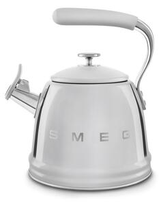 Свирещ чайник Smeg WKF01SS, 2.3 л,Индукция, Ненагряваща се дръжка, Стомана, Сребрист
