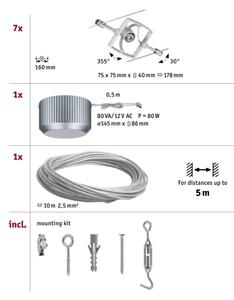 Paulmann 94152 - Комплект 7xGU5,3/10W за кабелно осветление MAC, 230V, хром