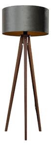 Vloerlamp tripod walnoot hout met velours kap groen 50cm - Tripod Classic