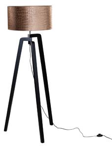 Vloerlamp zwart met velours kap krokodil 50cm - Puros