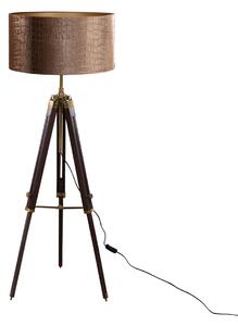 Vloerlamp messing tripod met velours kap krokodil 50cm - Cortin