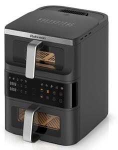 Фритюрник с горещ въздух Rohnson Double Stack R-2892, 10 л. вместимост, 10 автоматични програми и двойно прозорче, 2500W