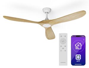 Klarstein Вентилатор за таван Bahama Breeze Smart, роторни перки от масивна дървесина, дистанционно управление + управление с приложение