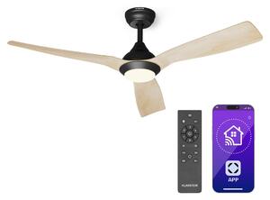 Klarstein Fiji Flow 2 в 1 Smart, таванен вентилатор, Ø 132 cm, LED светлина, дистанционно управление, управление чрез приложение, 2 посоки на въртене