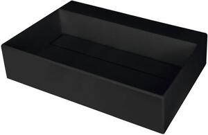 Гранитен умивалник със скрит сифон CORREO, 60х40 cm, за плот, черен