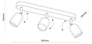 LED точково осветително тяло TOP 2xGU10/10W/230V черно/златно