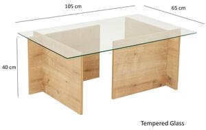 Масичка за кафе ESCAPE 40x105 см кафяв/прозрачен