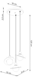 Sollux SL.1359 - Пендел HYPERION 3xG9/8W/230V черен