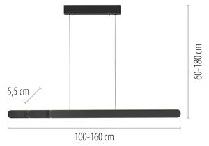 Schöner Wohnen 12577-18 - димируема LED висяща лампа на шнур ADRIANA 2xLED/24W/230V черна