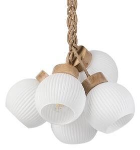 Полилей с кабел LOOMIS 5xE27/15W/230V 130 cm бежов/дъб
