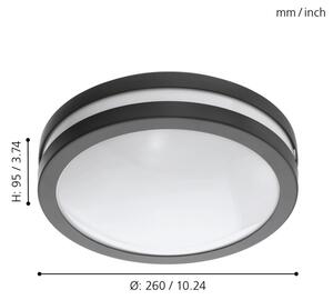 Eglo 33571 - Димируемо LED осветително тяло за баня LOCANA LED/14W/230V IP44 антрацит