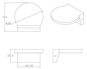 LED Екстериорен аплик TESA LED/10W/230V IP54 черен