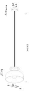 Sollux SL.1350 - Пендел MARION 1xE27/15W/230V Ø 29,5 см бял