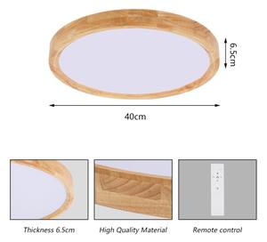 Brilagi - Димируемо LED осветително тяло WOODROUND LED/30W/230V 3000-6000K Ø 40 см + дистанционно управление