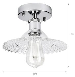 Плафон TRISH 1xE27/15W/230V лъскав хром/прозрачно стъкло
