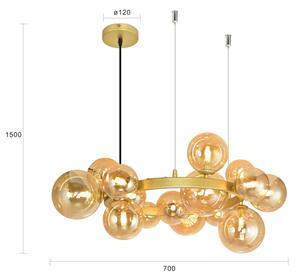 Brilagi - LED Пендел MILLA 15xG9/3W/230V златист