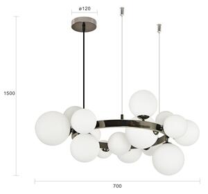 Brilagi - LED полилей на кабел MILLA 15xG9/3W/230V черен хром/бял