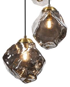 Полилей на кабел CRISTAL 5xE14/15W/230V месинг/димно черно