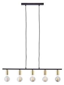 Brilliant - Полилей на кабел KERRY 5xE27/40W/230V черен/месинг
