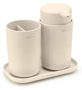 Комплект аксесоари за баня Brabantia ReNew 1006266, 3 части, 250 мл, Устойчиви на корозия, Бежов