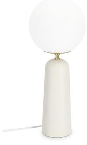 Бяла метална настолна лампа със стъклен абажур (височина 51 cm) Delphine – Bizzotto