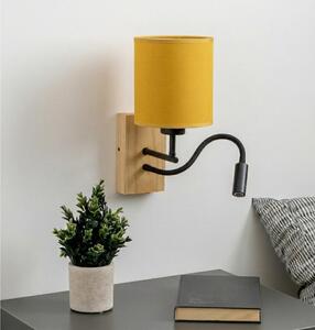 Brilagi - LED стенна лампа NUBILA WOOD 1xE27/25W/230V + LED/3W дъб/черен/жълт