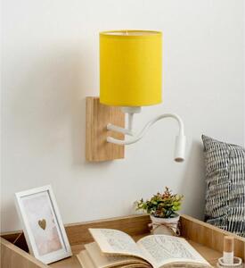 Brilagi - LED настенна лампа NUBILA WOOD 1xE27/25W/230V + LED/3W дъб/бяла/жълта