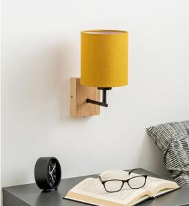 Brilagi - Стенна лампа NUBILA WOOD 1xE27/25W/230V дъб/черна/жълта