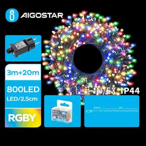 Aigostar - LED външна коледна гирлянда 800 LED/8 режима 23 м IP44 многоцветна