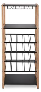 Черен/в естествен цвят метален шкаф за вино брой бутилки 20, 50x122x35 cm Isaac – Yes Everyday