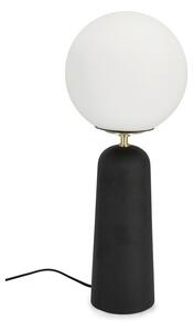 Черна метална настолна лампа със стъклен абажур (височина 51 cm) Delphine – Bizzotto