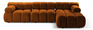 Оранжев модулен ъглов диван от букле (десен ъгъл) Bellis – Micadoni Home