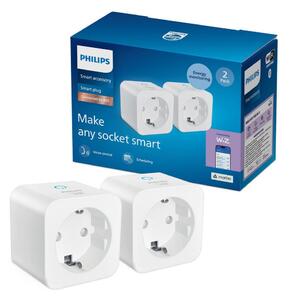Philips - комплект 2x умен контакт SCHUKO 2300W + измервател на мощността Wi-Fi