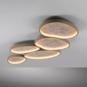 JUST LIGHT. GmbH LED таванна лампа Moonbraker 5, пясъчно-бежова, 3 000 K, с регулиране на, Затъмняване, Бежов, Дневна/трапезария, Алуминий, Модерен