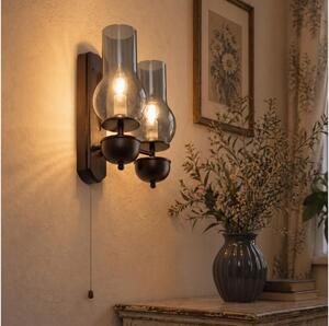 BRILAGI - LED стенен аплик COTTAGE 2xE14/40W/230V бук/димно сиво