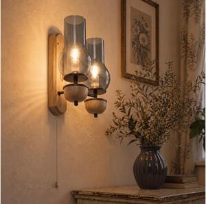 BRILAGI - LED настенно осветително тяло COTTAGE 2xE14/40W/230V дъб/димно сиво