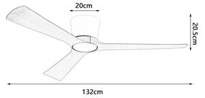 ZEVENTI - LED таванен вентилатор AUREX LED/24W/230V Wi-Fi Tuya бял/дъб + с дистанционно управление