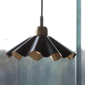 PR Home Висяща лампа Aira small, черна/месинг, Ø 25 см, щепсел, Черен, Дневна/трапезария, Метал, Винтидж