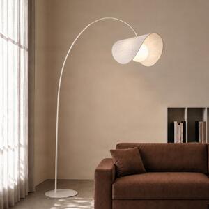 Lucande LED-лампа с дъгообразна форма „Tamani“ на Lucande, бежова, 220 см, функция, Затъмняване, Бежов, Дневна/трапезария, Плат / текстил, Дизайн