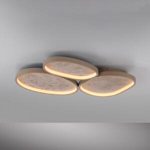 JUST LIGHT. GmbH LED таванна лампа Moonbraker 3, пясъчно-бежова, 3 000 K, с регулиране на, Затъмняване, Бежов, Дневна/трапезария, Алуминий, Модерен